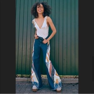 Free People Stick By Your Side Patchwork Jeans